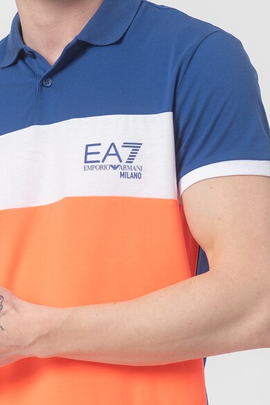 EA7 Tricou polo cu model colorblock Barbati