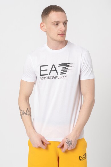 EA7 Tricou cu decolteu la baza gatului si imprimeu logo Barbati