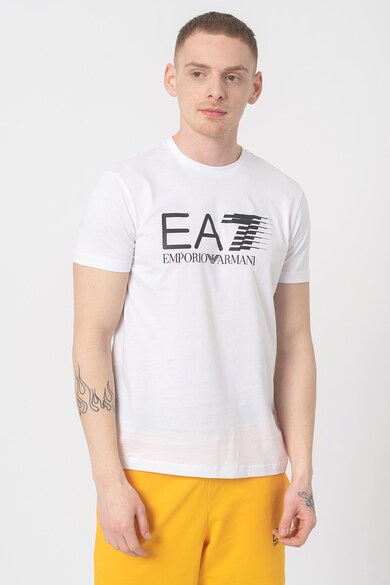 EA7 Tricou cu decolteu la baza gatului si imprimeu logo Barbati