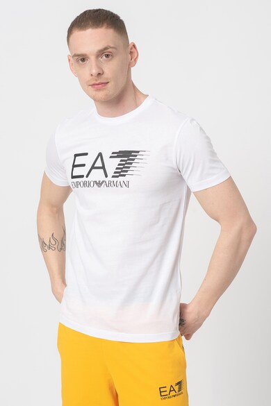 EA7 Tricou cu decolteu la baza gatului si imprimeu logo Barbati