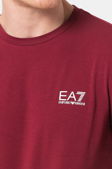 EA7 Tricou cu decolteu la baza gatului si logo discret pe piept Barbati