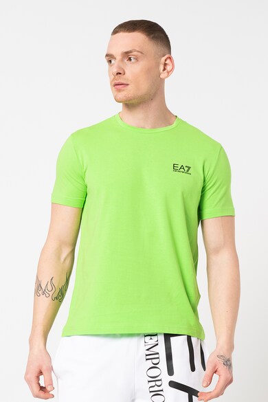 EA7 Tricou cu decolteu la baza gatului si logo discret pe piept Barbati