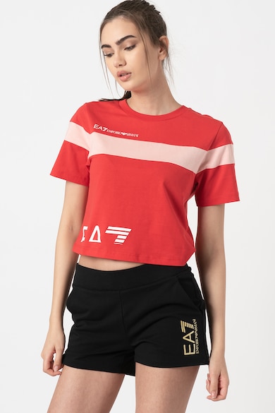 EA7 Tricou crop cu imprimeu logo Femei