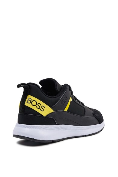 BOSS Hugo Boss, Pantofi sport de piele ecologica si material textil Baieti