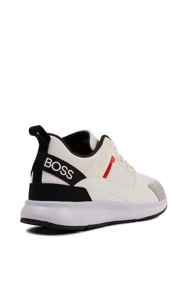 BOSS Hugo Boss, Pantofi sport de piele ecologica si material textil Baieti