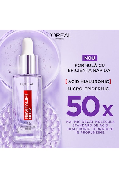 L'Oreal Paris 2x ránctalanító szérum szett, 1,5% tisztaságú hialuronsavval Revitalift Filler, 30 ml női
