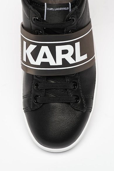 Karl Lagerfeld Bőr sneaker logós pánttal női