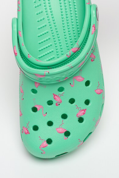 Crocs Saboti slingback cu calapod lat si imprimeu Femei