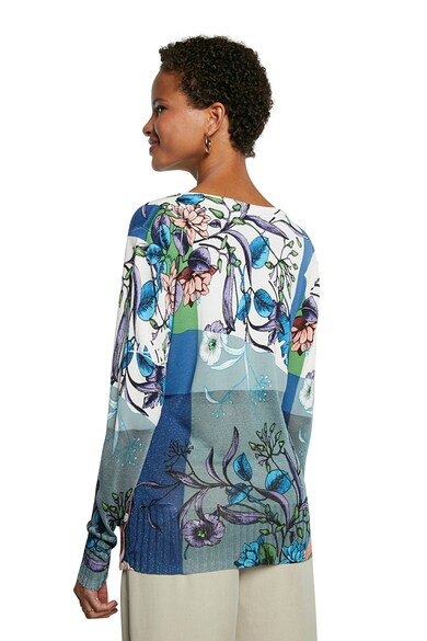 DESIGUAL Bluza din jerseu cu decolteu in V si imprimeu floral Femei