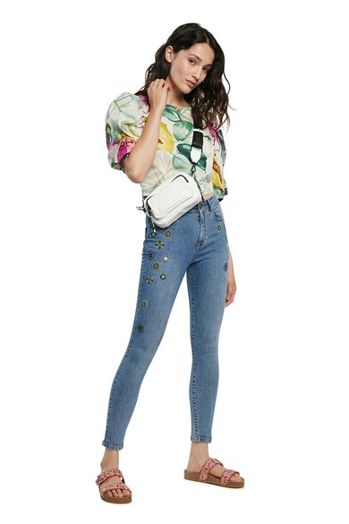 DESIGUAL Blugi skinny din amestec de modal cu detalii brodate Femei