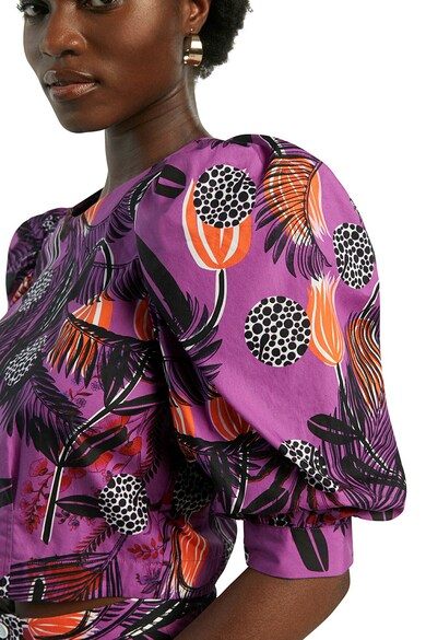 DESIGUAL Bluza crop cu model tropical Femei