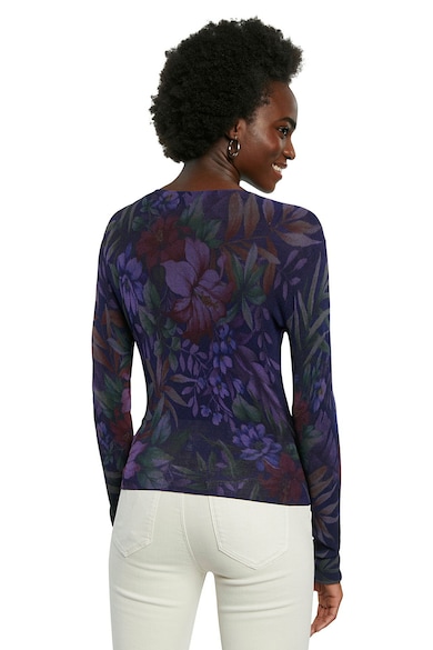 DESIGUAL Bluza cu imprimeu floral si nod Femei