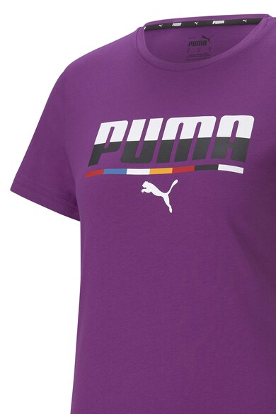 Puma Tricou cu imprimeu logo si decolteu la baza gatului Femei