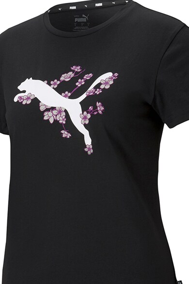 Puma Tricou cu decolteu la baza gatului si imprimeu Sakura Femei