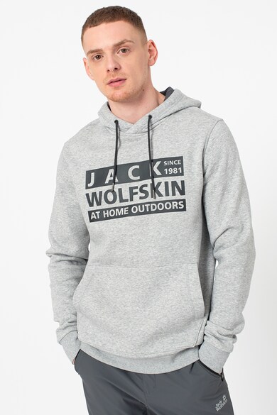 Jack Wolfskin Суитшърт Brand с органичен памук, качулка и лого Мъже