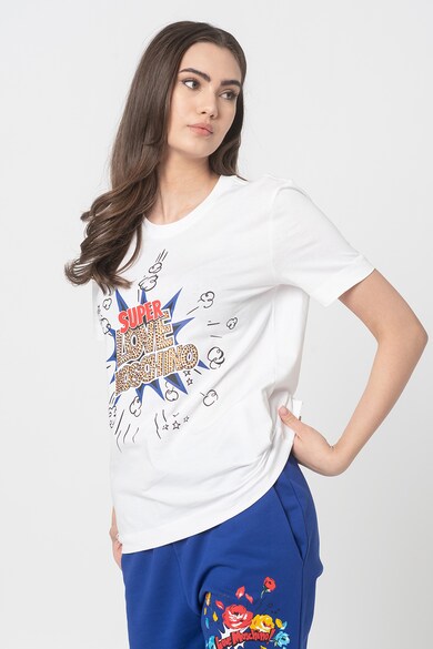 Love Moschino Tricou cu imprimeu grafic si decorat cu strasuri Femei