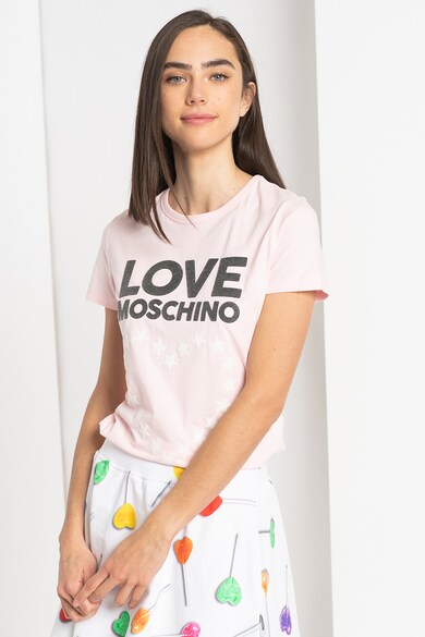 Love Moschino Tricou cu imprimeu grafic si logo Femei