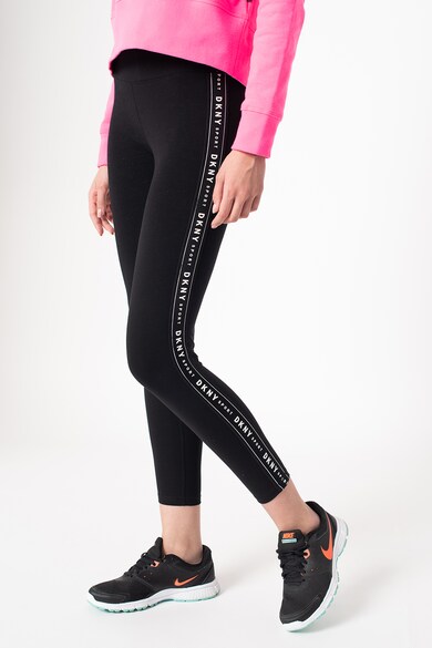 DKNY Colanti slim fit cu benzi logo laterale, pentru fitness Femei