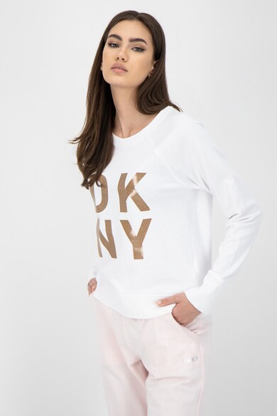 DKNY Bluza cu imprimeu logo stralucitor Femei