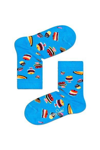 Happy Socks Set 3 perechi de sosete, unisex, cu imprimeu prajiturele, Multicolor Fete