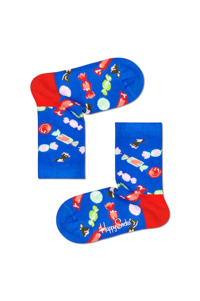Happy Socks Set 2 perechi de sosete, unisex, cu imprimeuri diverse, Albastru/Verde fistic Fete