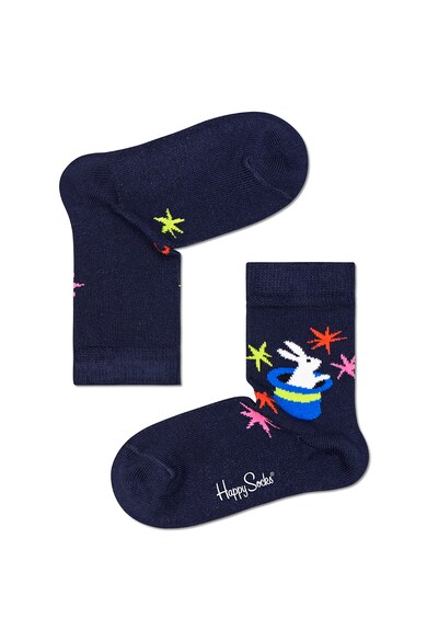 Happy Socks Set 4 perechi de sosete scurte, unisex, cu imprimeu, Multicolor Fete