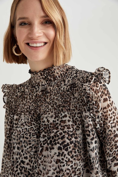 DeFacto Rochie mini lejera cu animal print Femei