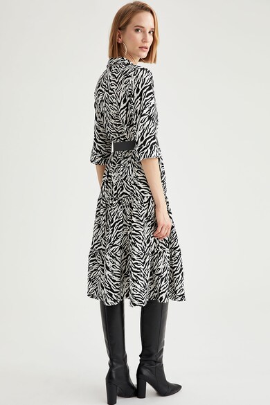 DeFacto Rochie midi evazata cu animal print Femei