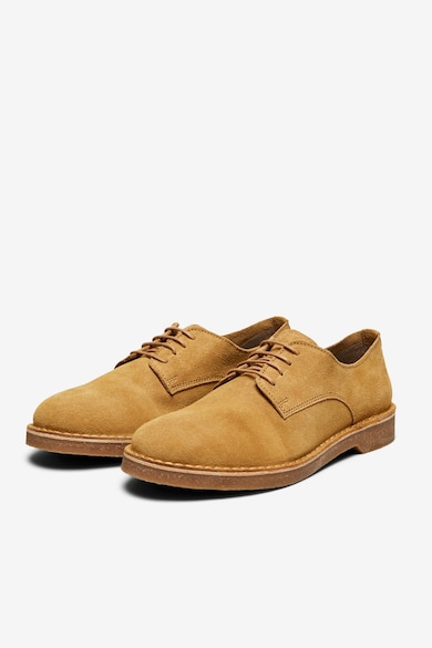 Selected Homme Pantofi derby de piele intoarsa cu talpa interioara de pluta Barbati