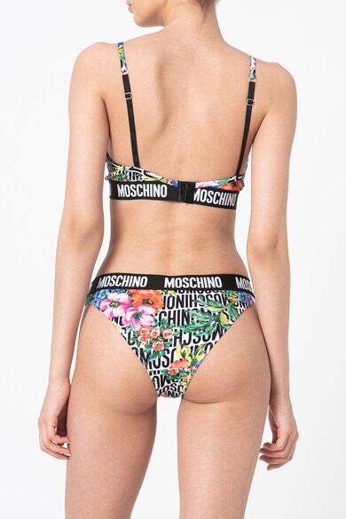 Moschino Sutien cu imprimeu logo si floral Femei