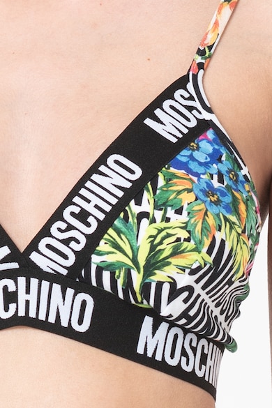 Moschino Sutien cu imprimeu logo si floral Femei