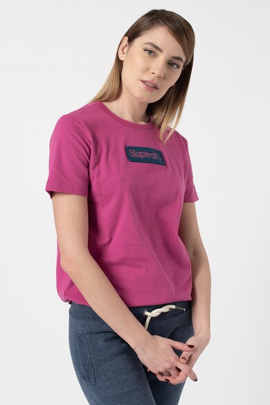 SUPERDRY Tricou cu decolteu la baza gatului si broderie logo Workwear Femei