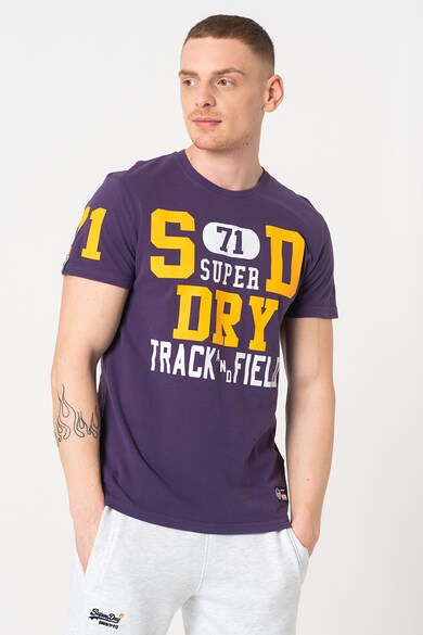 SUPERDRY Tricou cu decolteu la baza gatului si imprimeu logo Track&Field Barbati