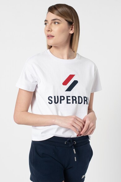 SUPERDRY Classic kerek nyakú póló hímzett logóval női