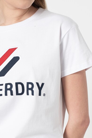 SUPERDRY Tricou cu decolteu la baza gatului si broderie logo Classic Femei