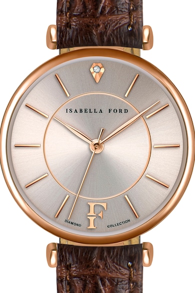Isabella Ford Часовник с кожена каишка и един диамант Жени