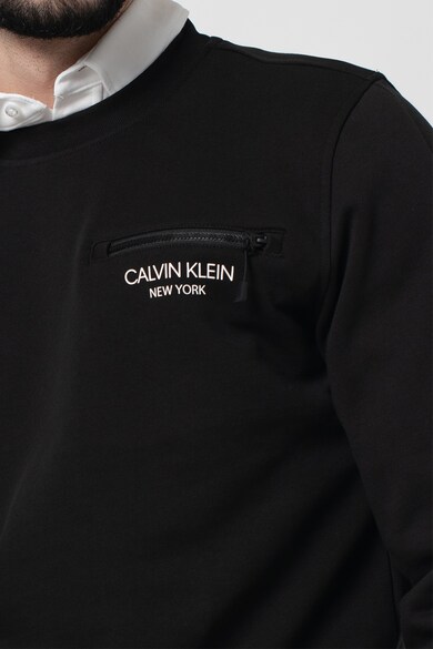 CALVIN KLEIN Bluza sport cu decolteu la baza gatului si buzunar pe piept cu fermoar Barbati