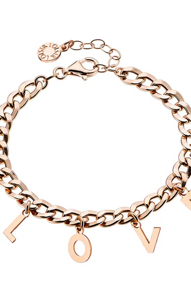 Loisir by Oxette Bratara placata cu aur rose de 14K, cu talismane in forma de litere Femei