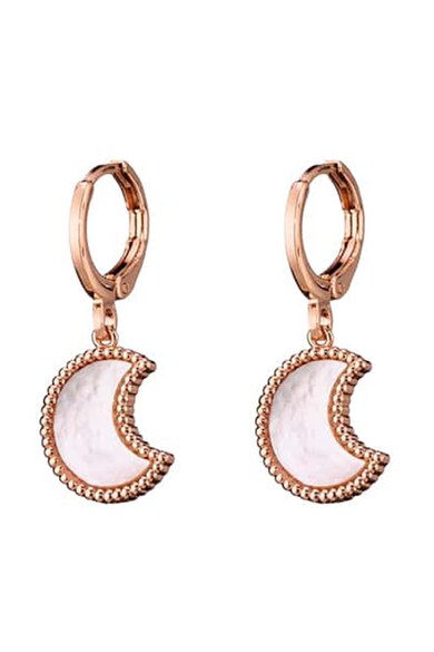 Loisir by Oxette Cercei drop decorati cu mother of pearl, placati cu aur rose de 14K Femei