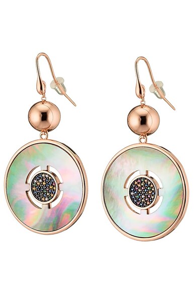 OXETTE Cercei drop cu insertii Mother of Pearl, placati cu aur rose de 14K Femei