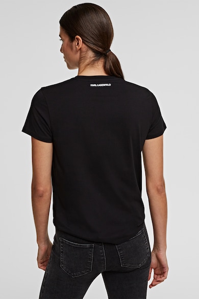 Karl Lagerfeld Tricou din bumbac organic cu aplicatie logo Ikonik Karl Femei