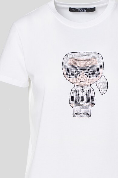 Karl Lagerfeld Tricou din bumbac organic cu aplicatie logo Ikonic Karl Femei