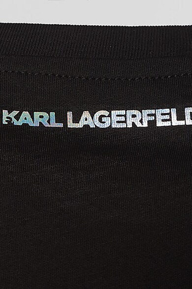Karl Lagerfeld Tricou cu decolteu la baza gatului si aplicatie balon Karl Ikonic Femei
