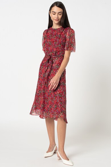 L.K. Bennett Rochie midi din amestec de matase cu model floral Eve Femei