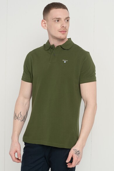 Barbour Tricou polo din material pique cu logo brodat Barbati