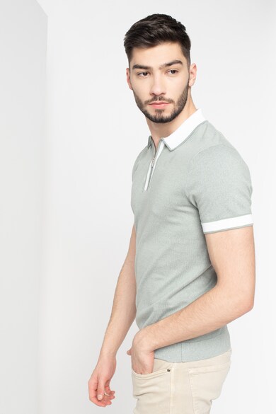 Selected Homme Tricou polo din bumbac organic cu fenta cu fermoar Kopen Barbati