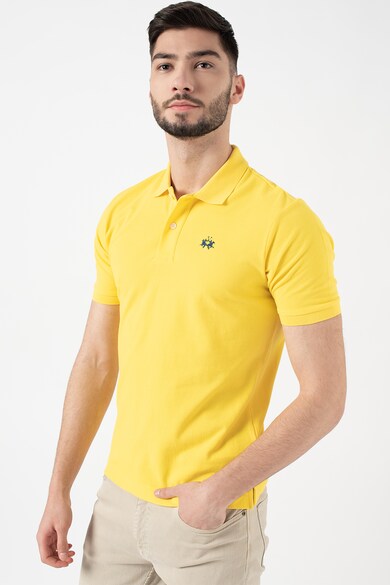 LA MARTINA Tricou polo din bumbac si material pique Barbati