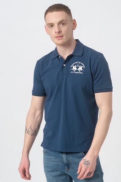 LA MARTINA Tricou polo regular fit cu logo brodat Barbati