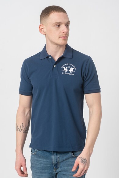 LA MARTINA Tricou polo regular fit cu logo brodat Barbati