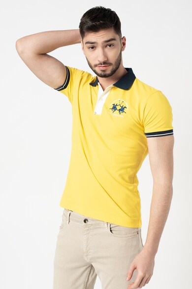 LA MARTINA Tricou polo slim fit din material pique Barbati